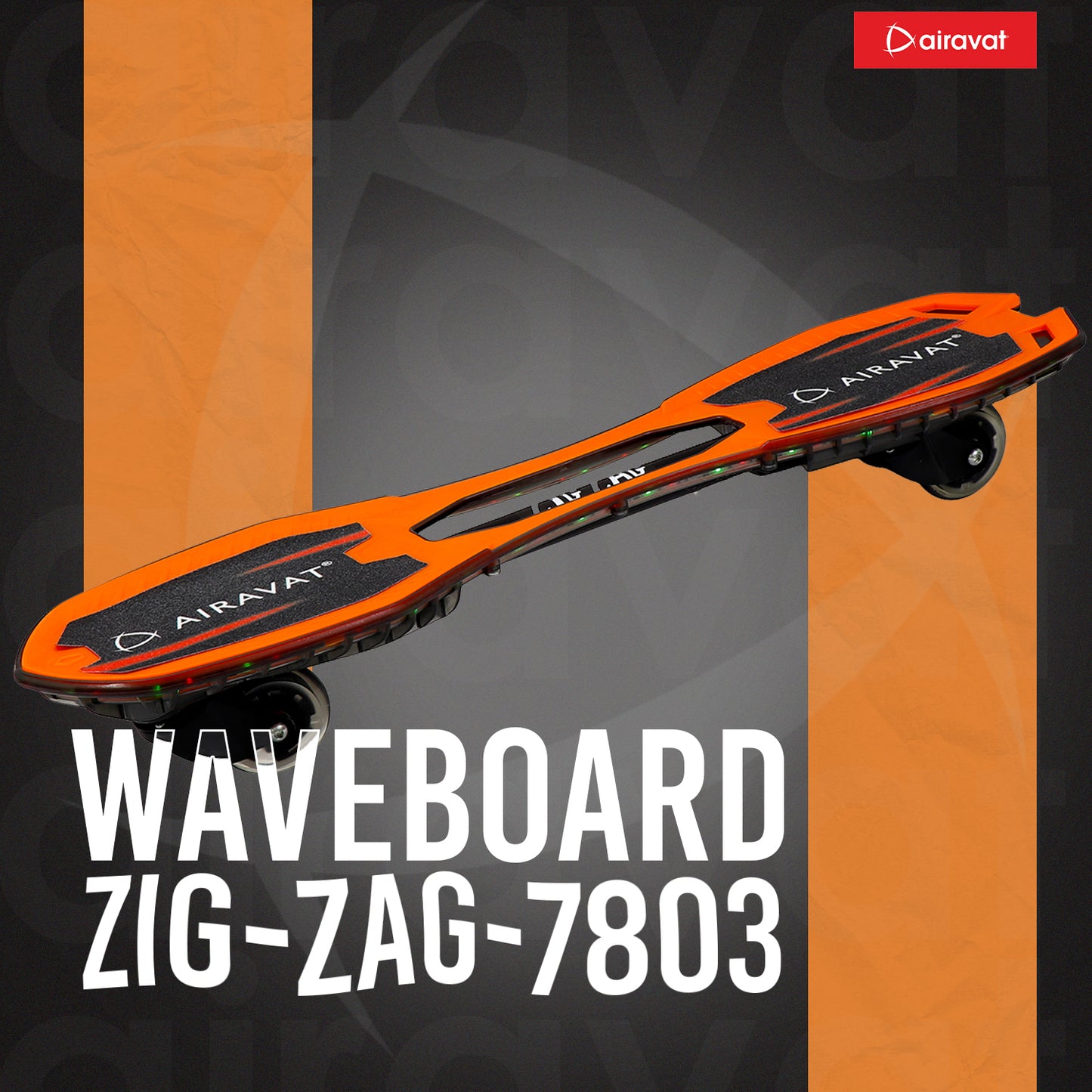graphics of zig zag waveboard orange