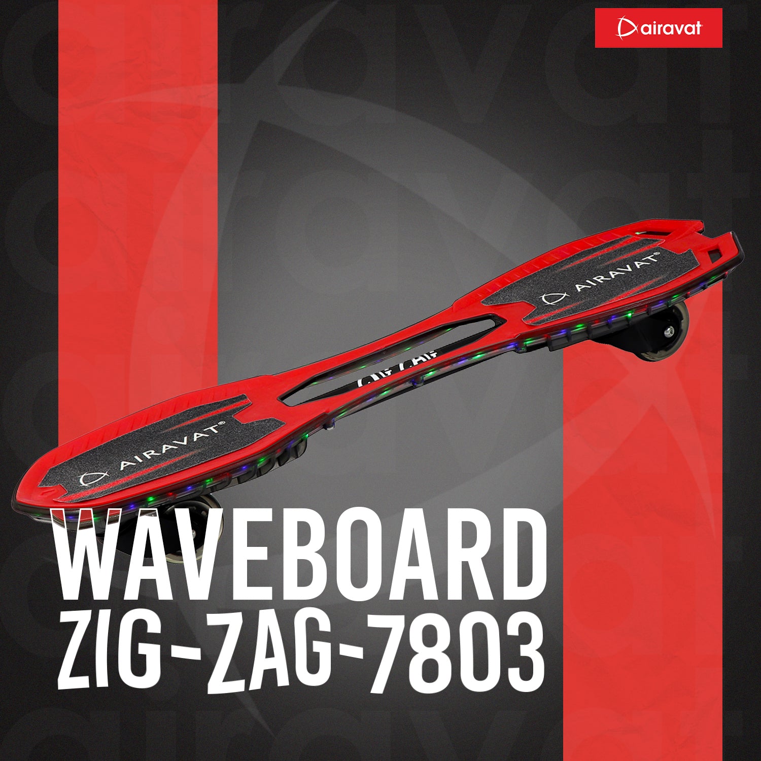 graphics of zig zag waveboard red