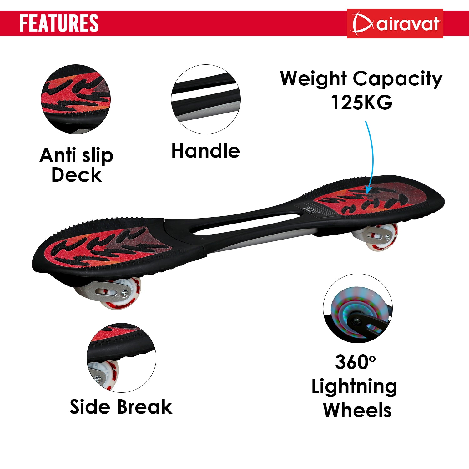 waveboard features red