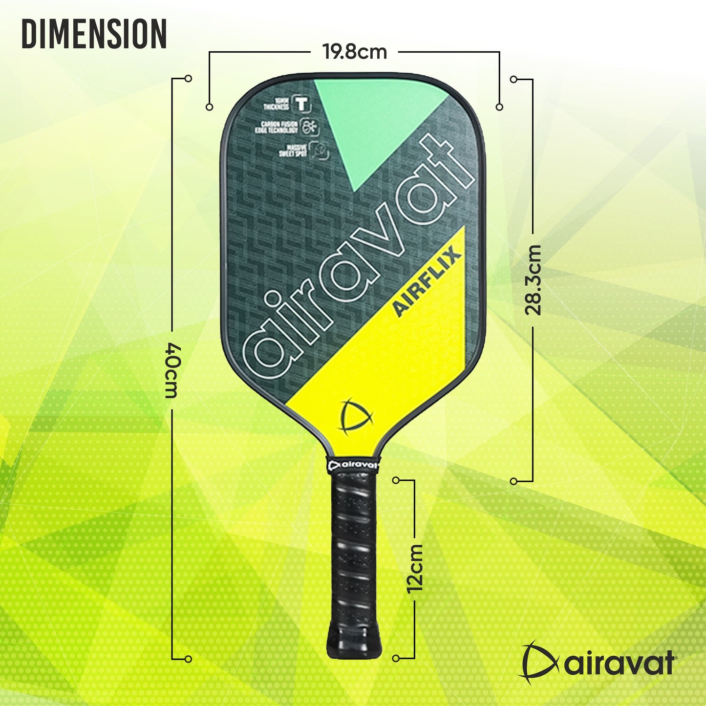 AIRFLIX PICKLEBALL PADDLE 102OL WITH BAG