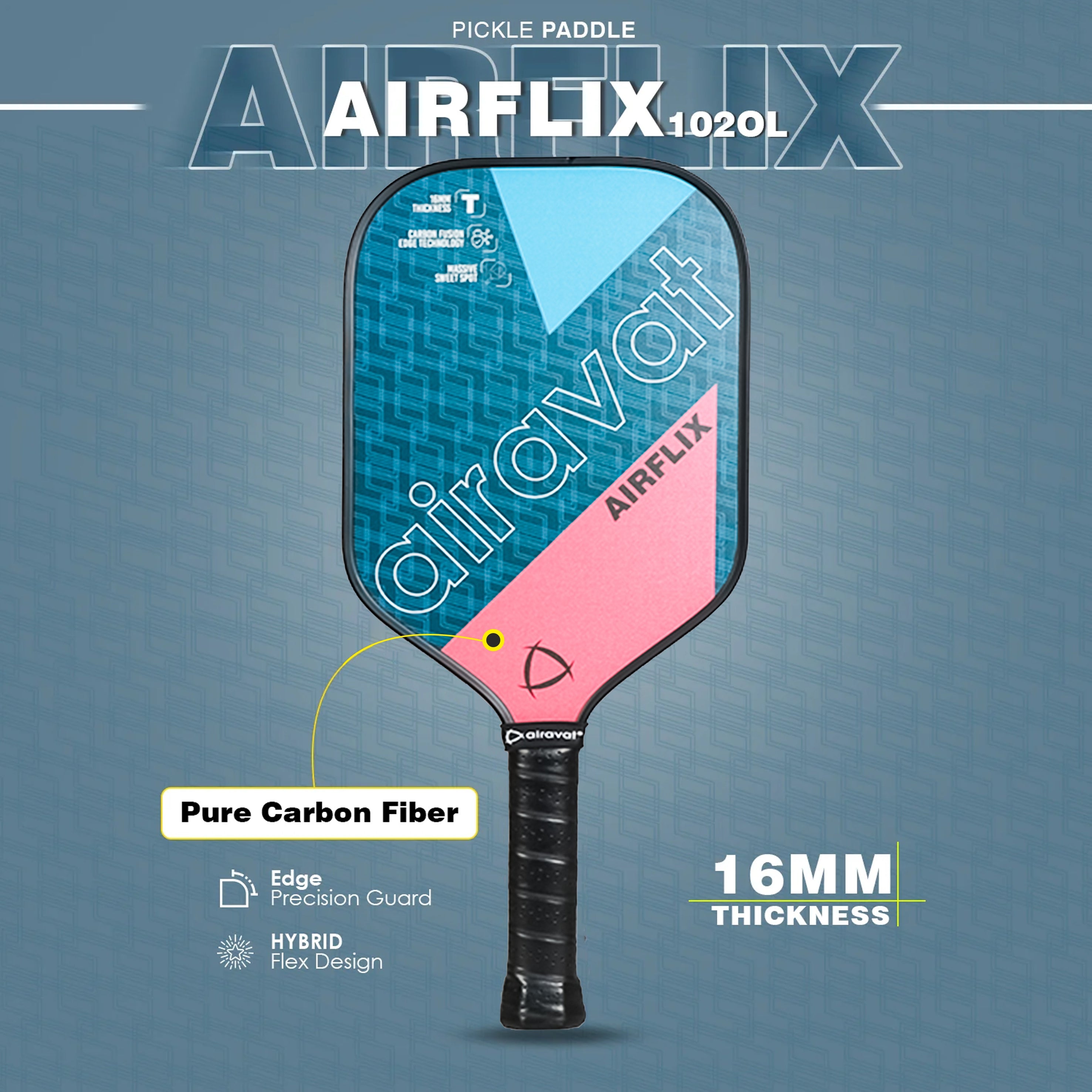 AIRFLIX PICKLEBALL PADDLE 102OL WITH BAG – Airavat