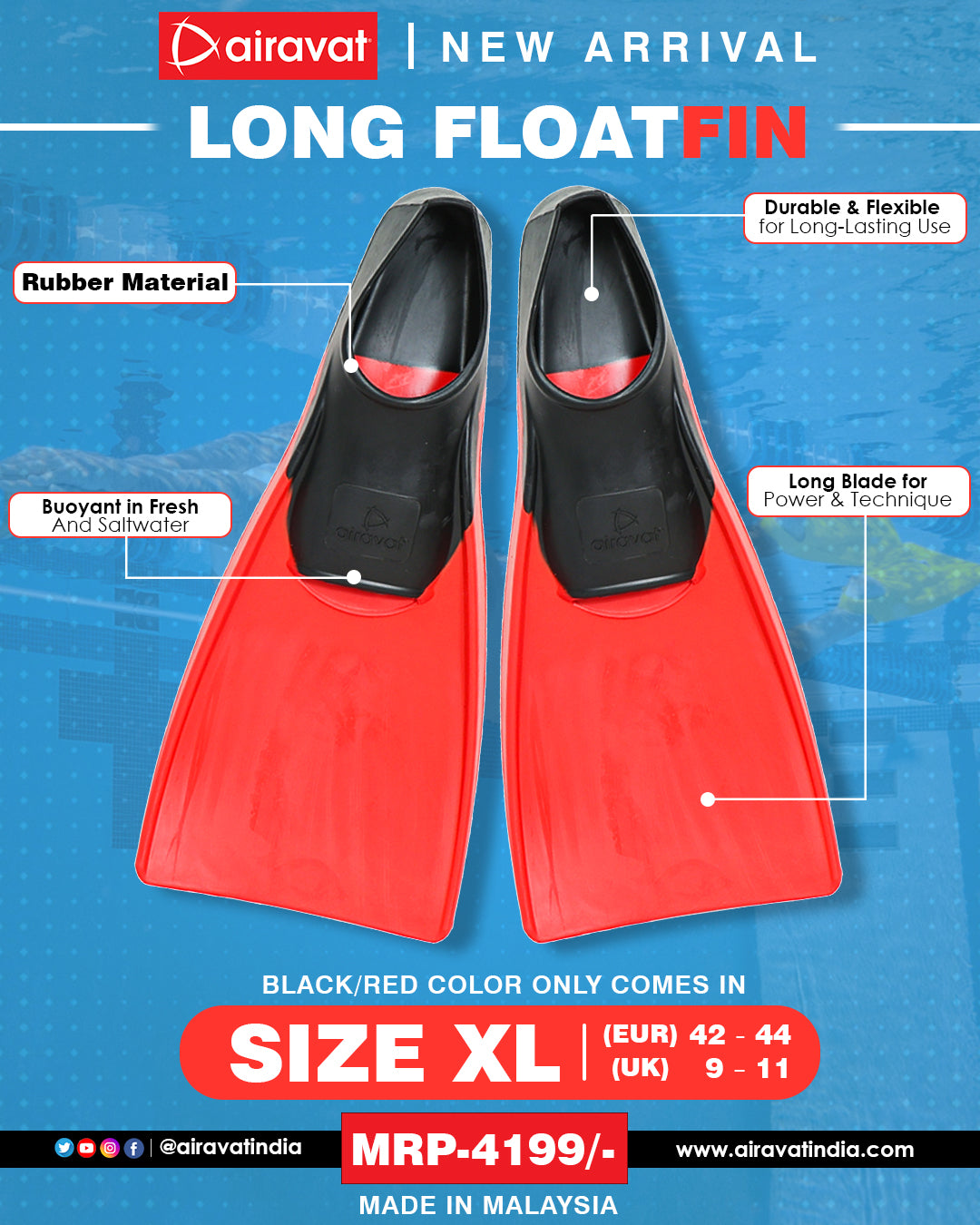 Airavat Long Floating Fins