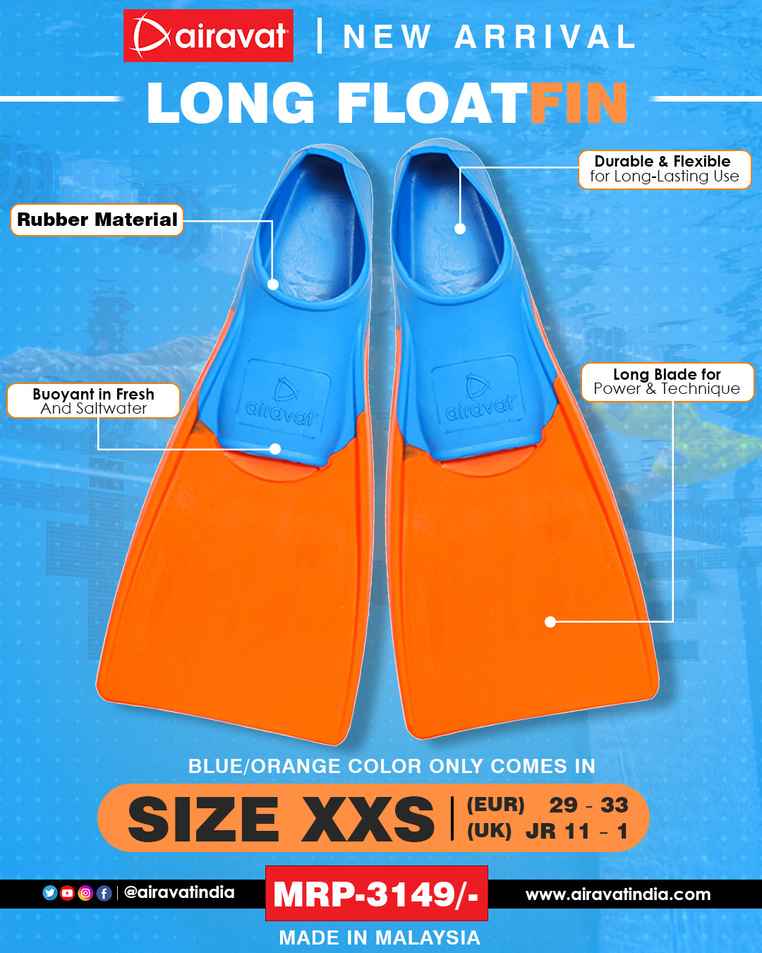 Airavat Long Floating Fins