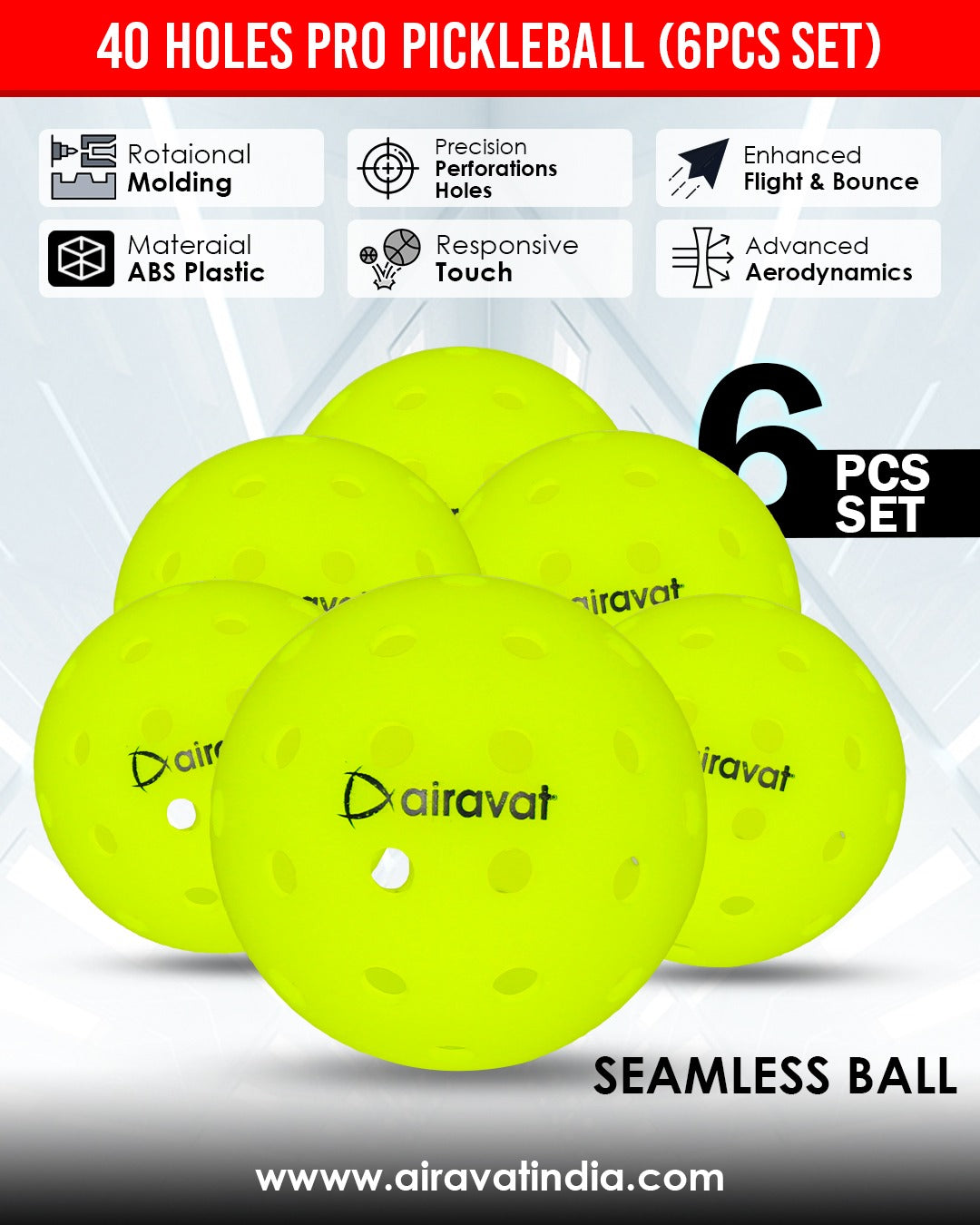Pickleball 40holes 6pc set