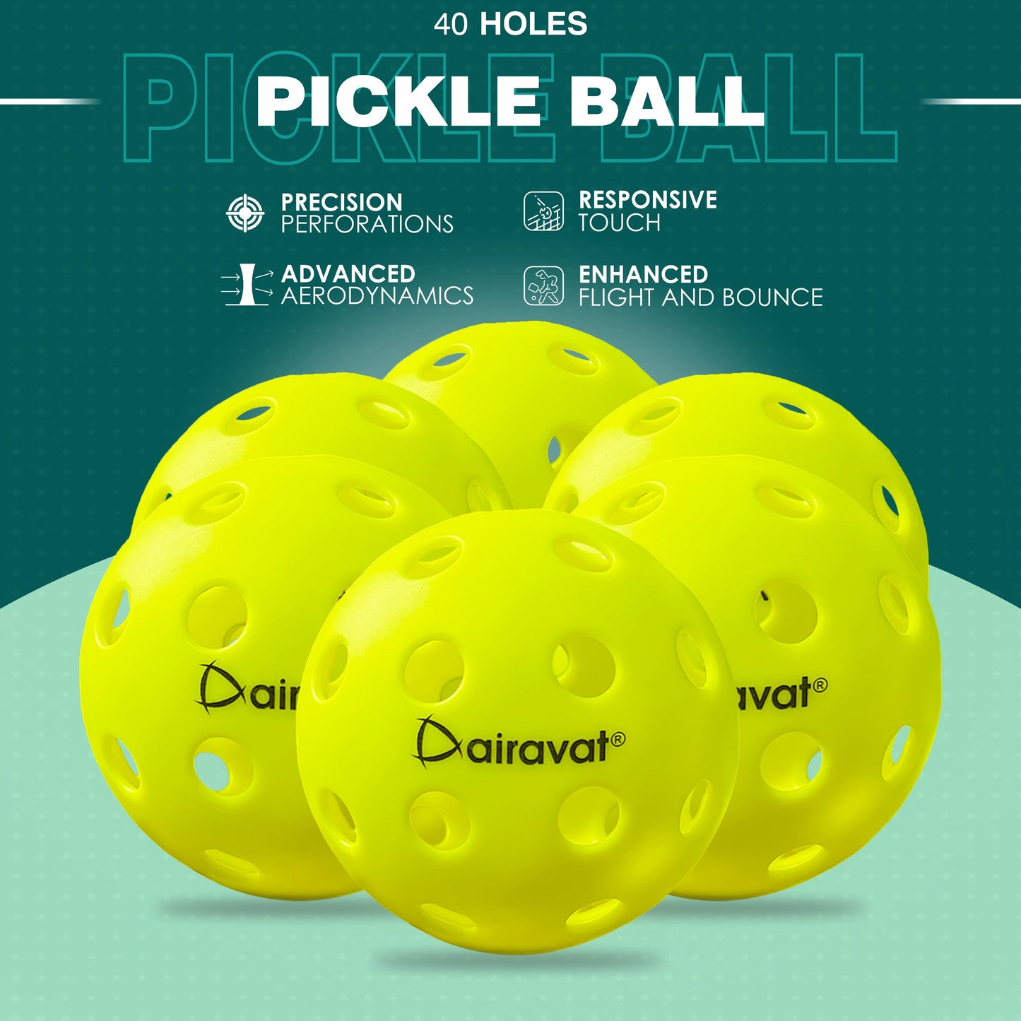 40 HOLE PICKLEBALL (6 PCS SET)