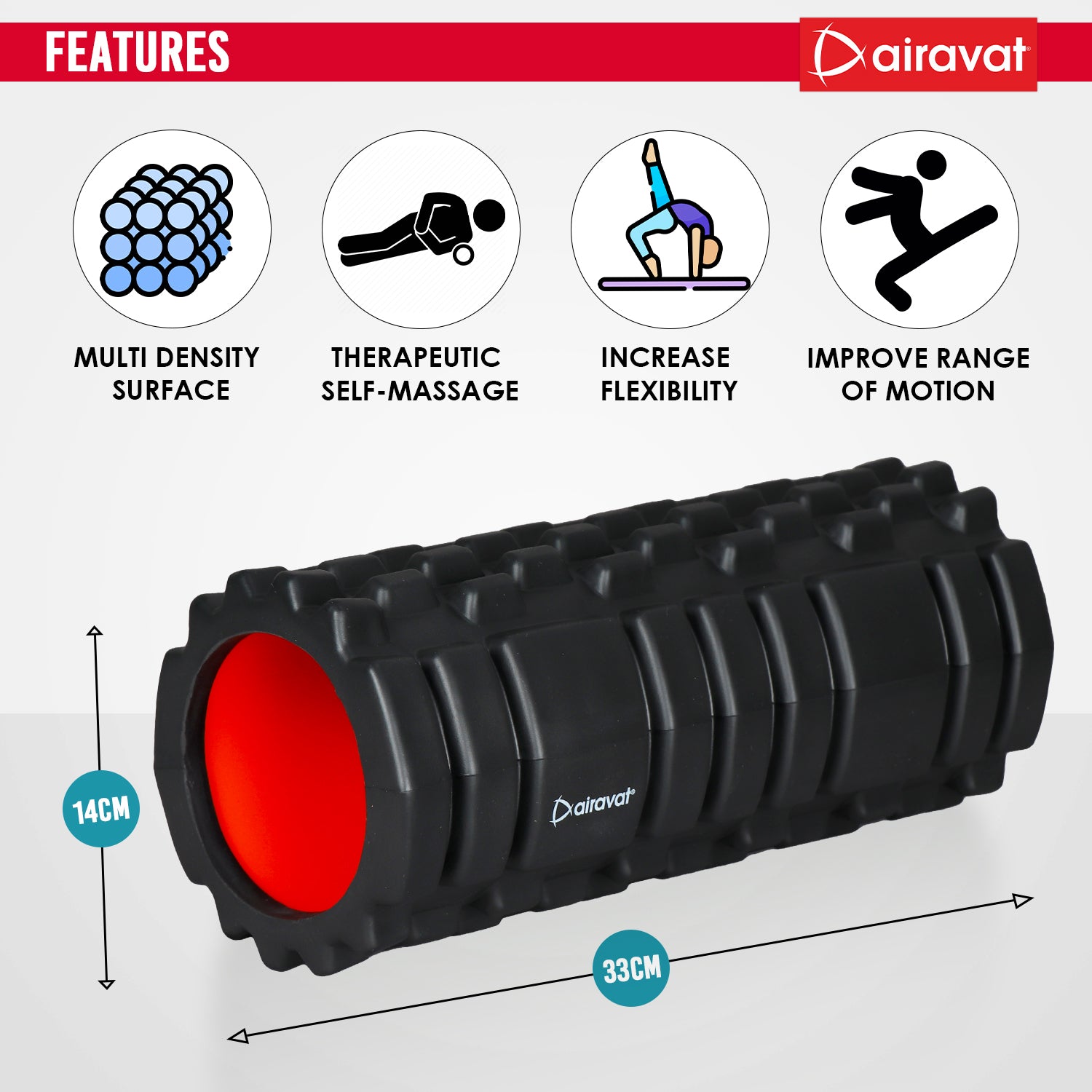 Yoga Foam roller features black