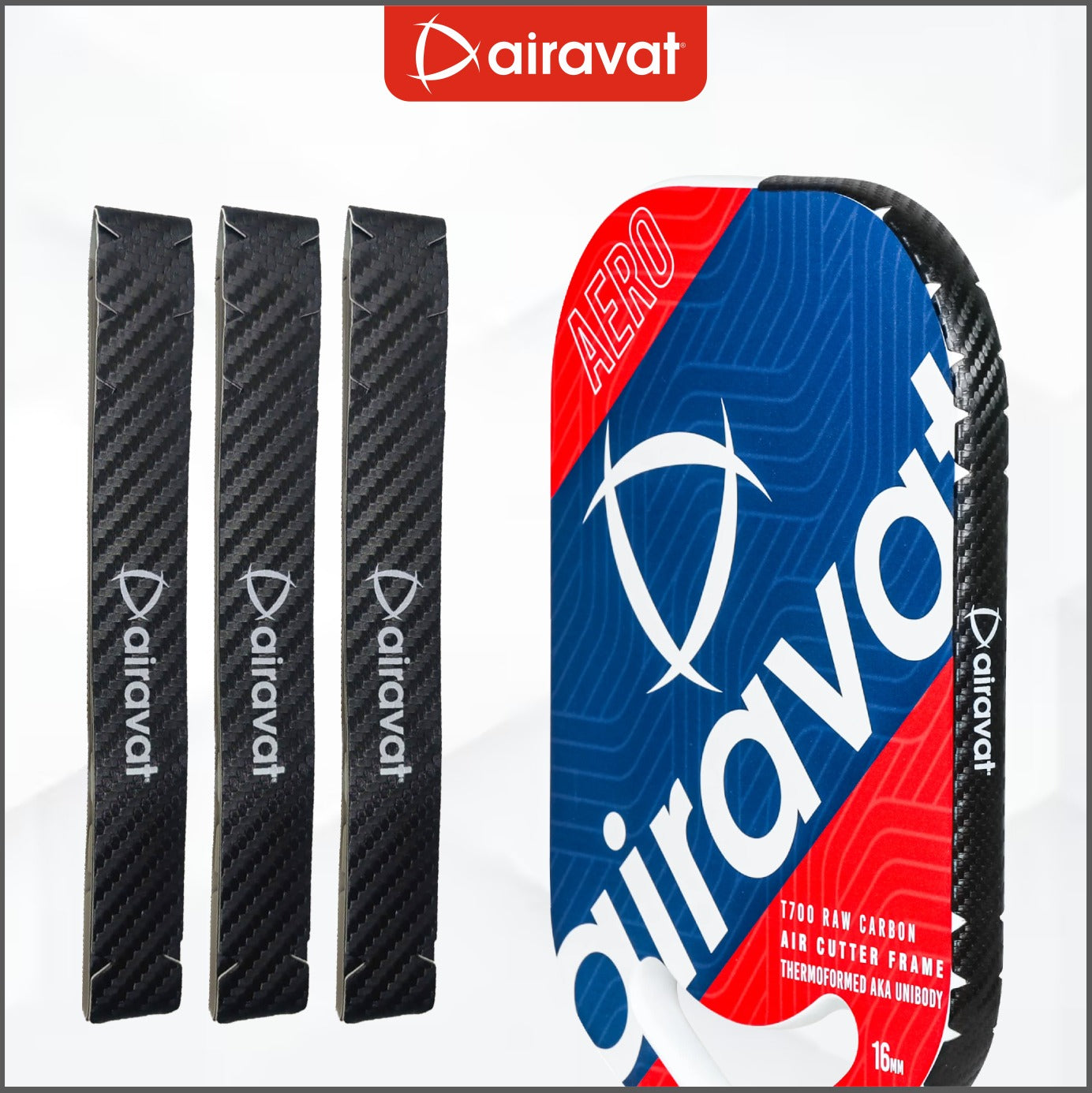 Airavat 3-PC Pickleball Paddle 3K Carbon Edge Guard Tape