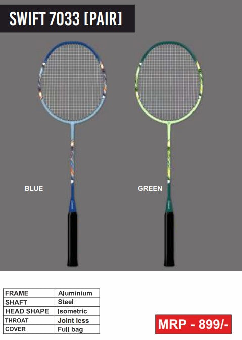 Airavat Swift 7033 Badminton Racket (Pair) – Lightweight Power, Precision & Durability