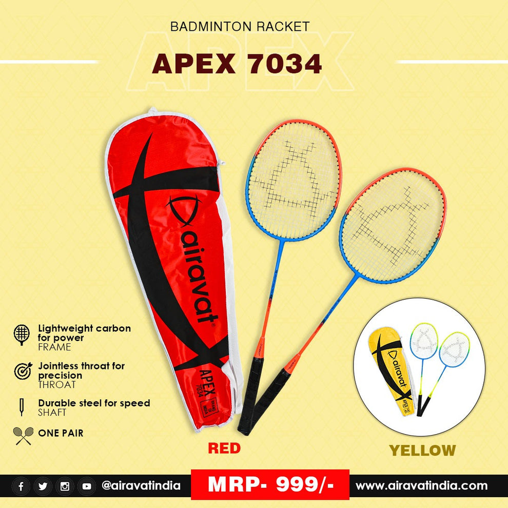 Apex 7034 Badminton Racket (Pair) – Airavat