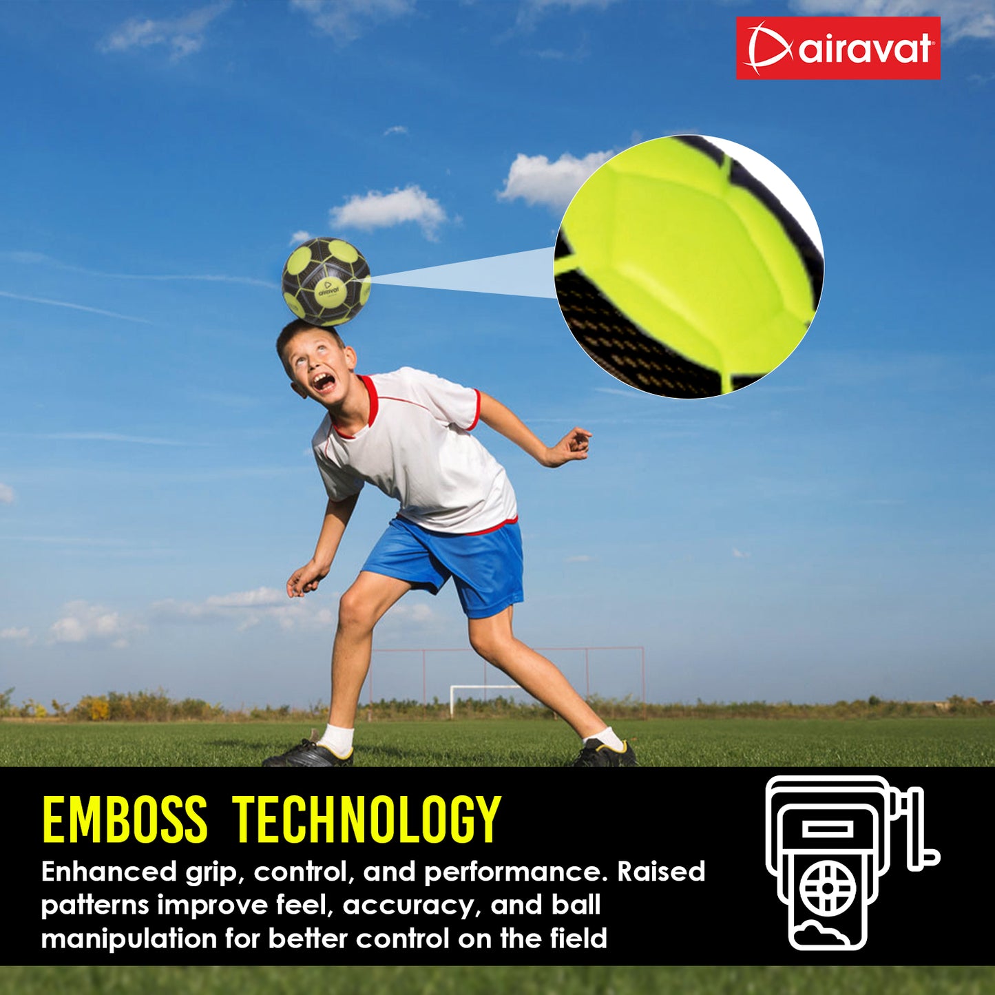 Demeter-football-Emboss-technology-Flurocent-Green