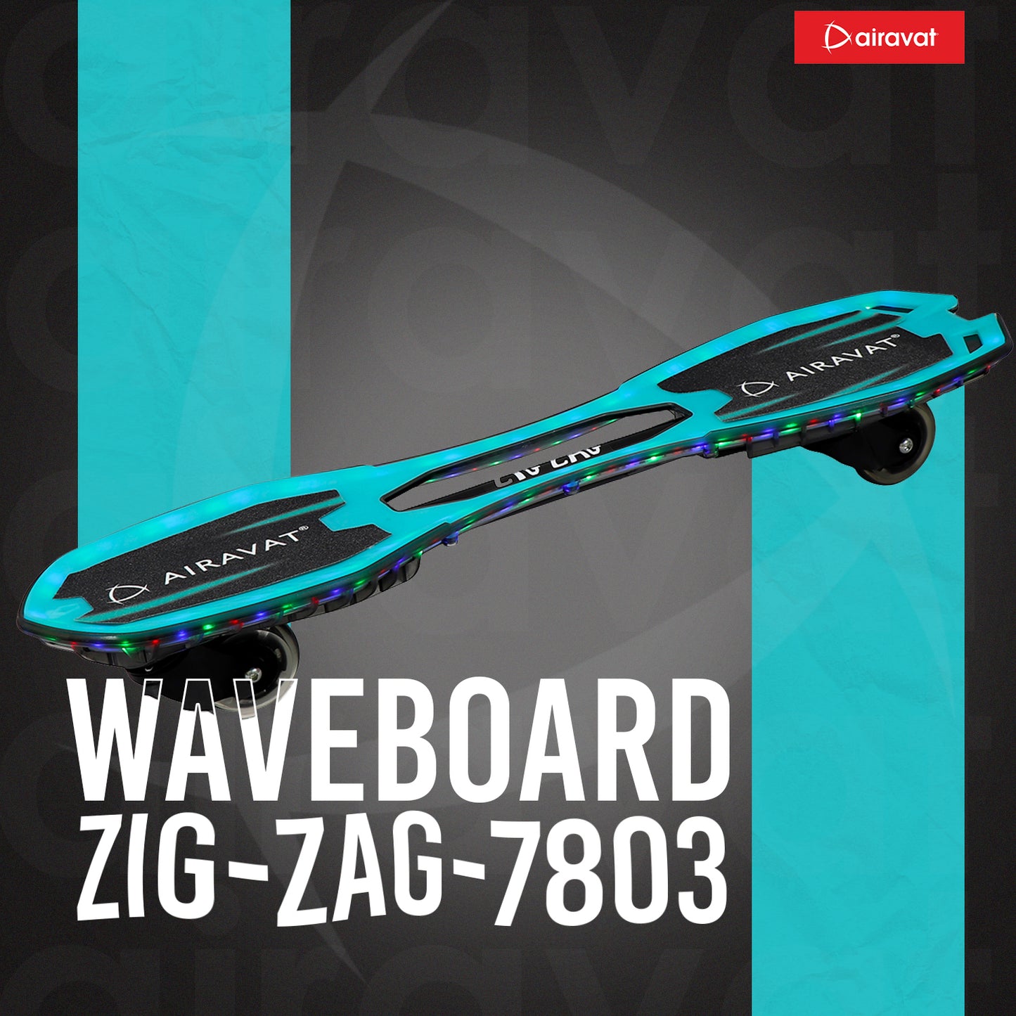 Graphics of zig zag waveboard blue