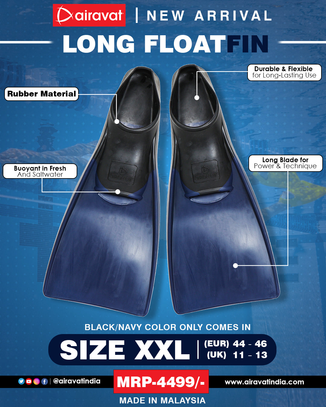 Airavat Long Floating Fins