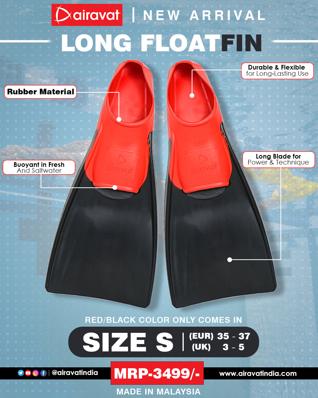Airavat Long Floating Fins