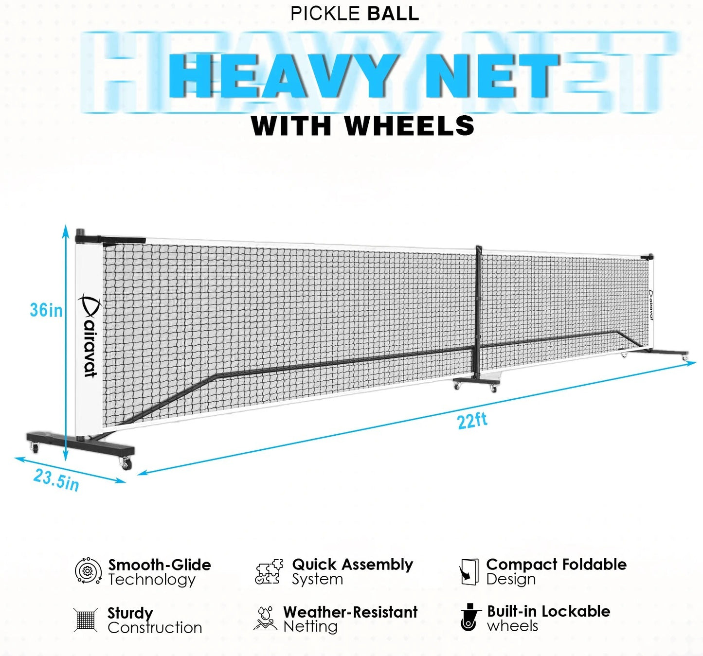 PICKLEBALL HEAVY NET WITH WHEEL
