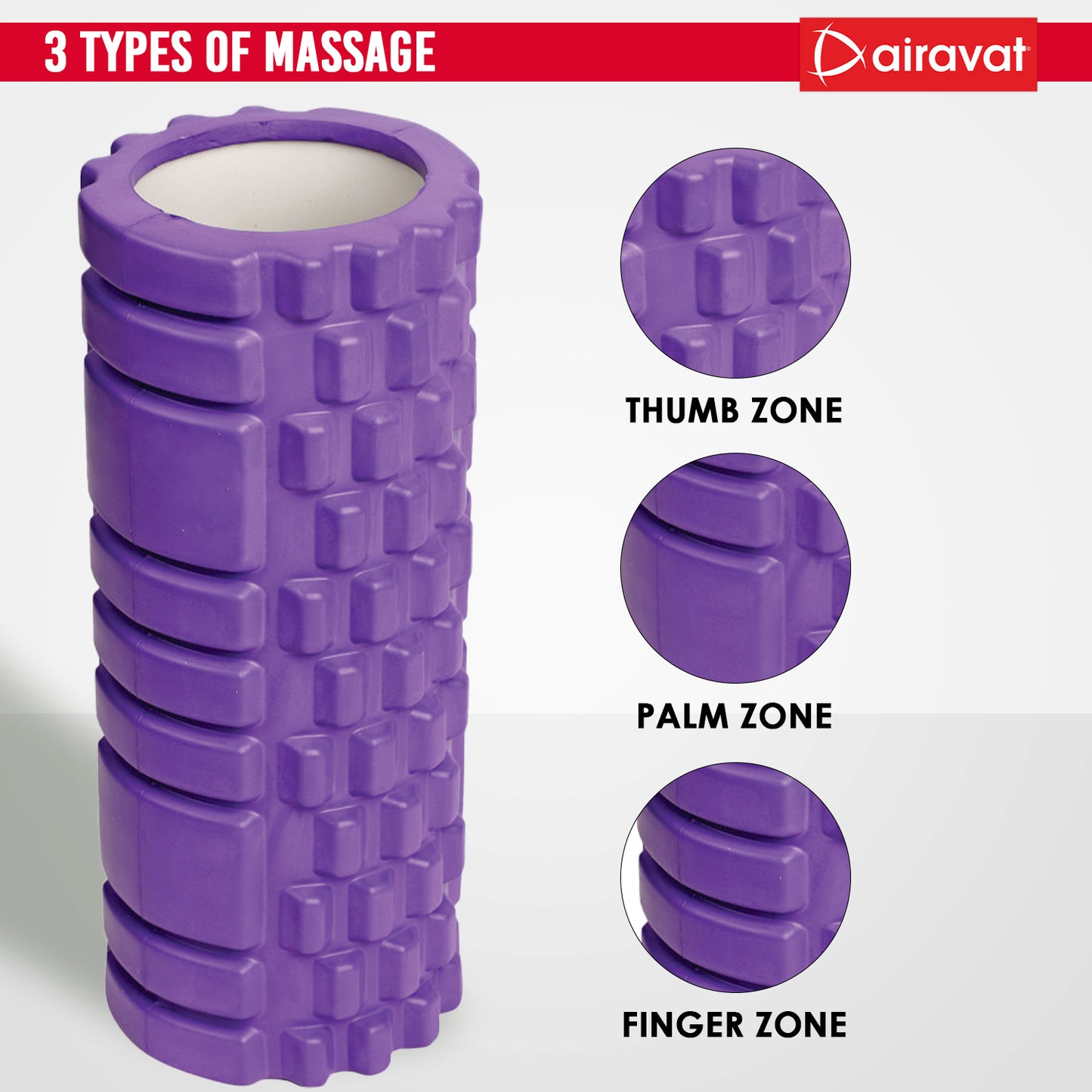 Yoga Foam roller 3 Types of massage purple