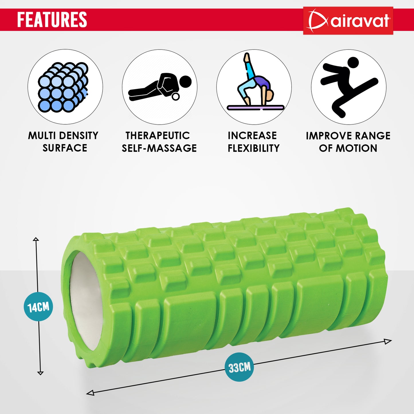 Yoga Foam roller features green
