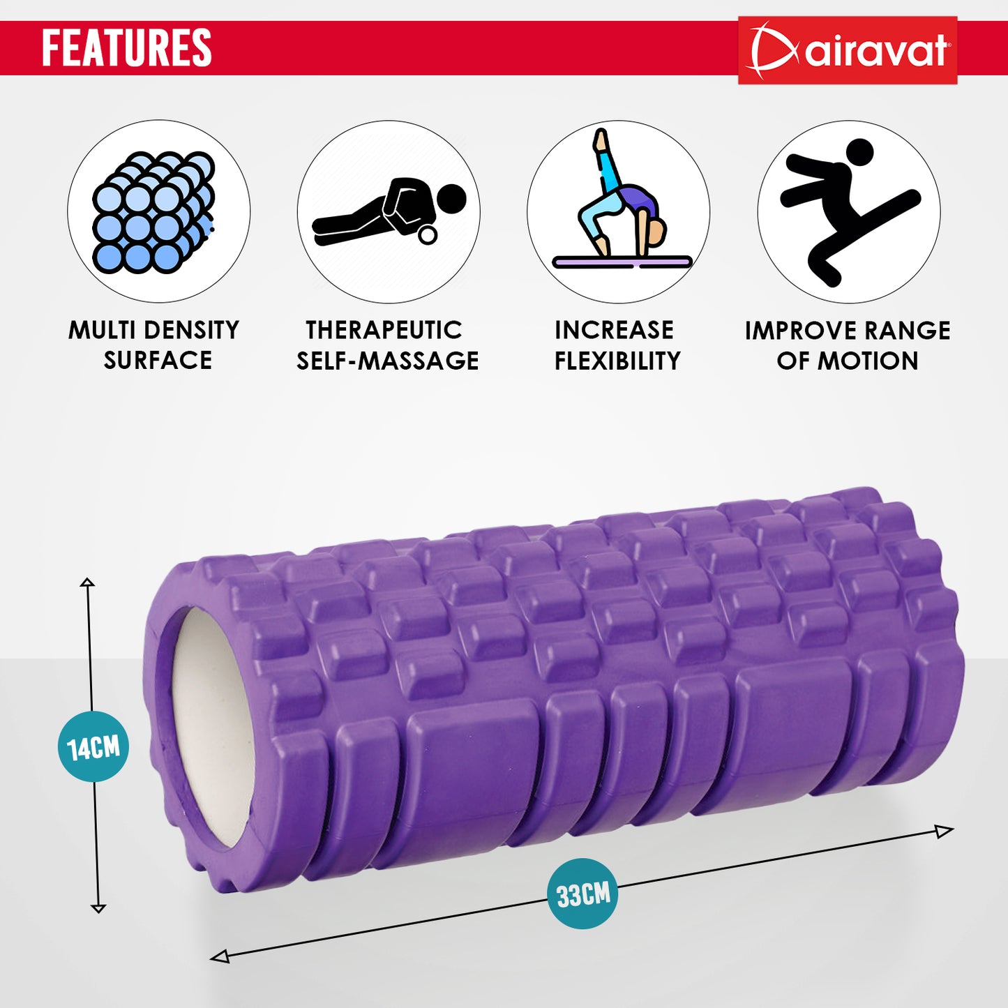 Yoga Foam roller features purple