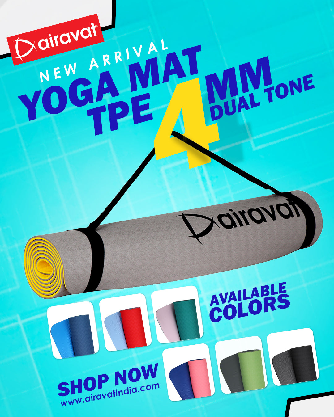 TPE 4MM YOGA MAT (2 TONE)