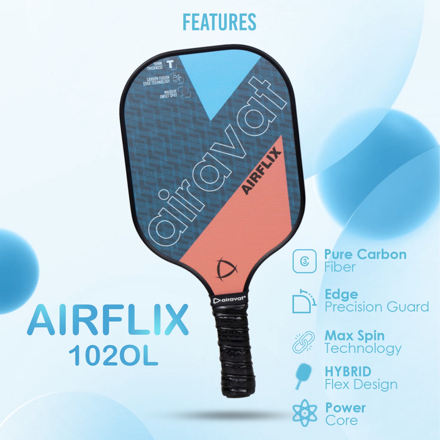 AIRFLIX PICKLEBALL PADDLE 102OL