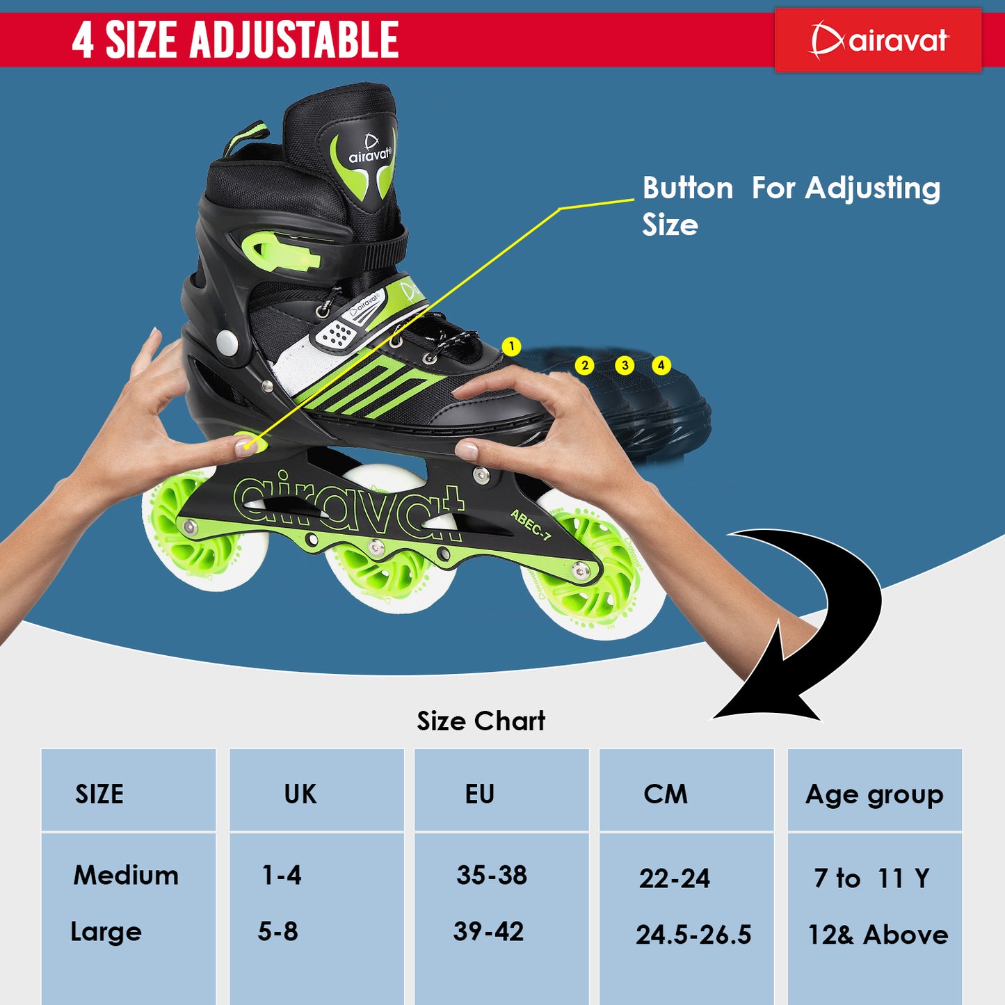 inline-skate-7701-wave-4size-adjustable-green