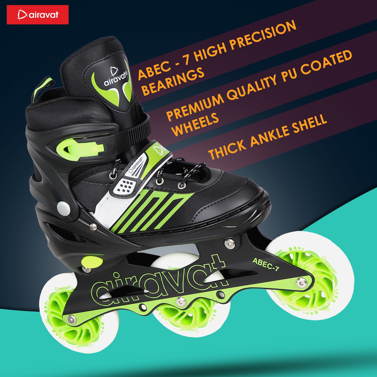 inline-skate-quality-durable-green