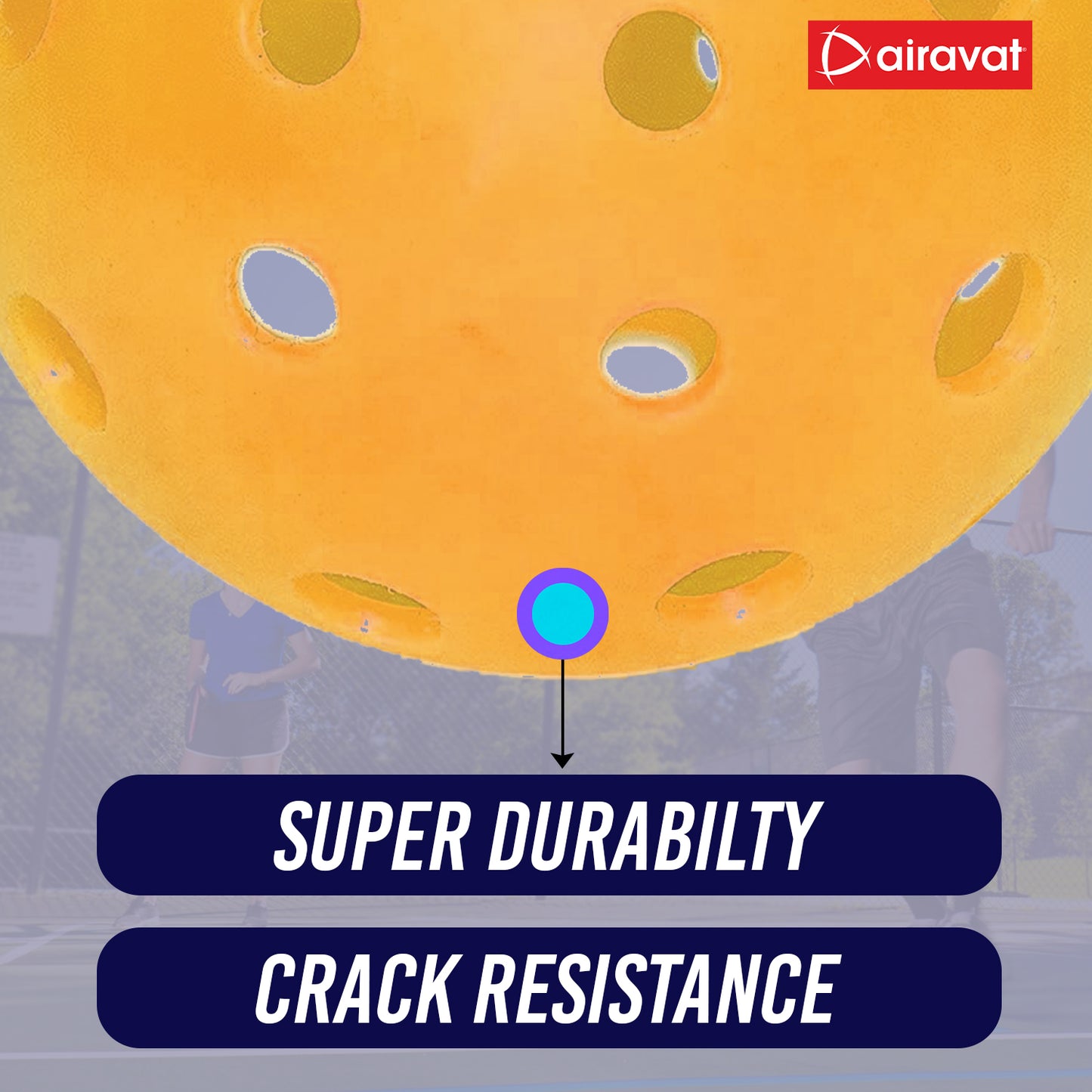 pickle ball durable crack orange