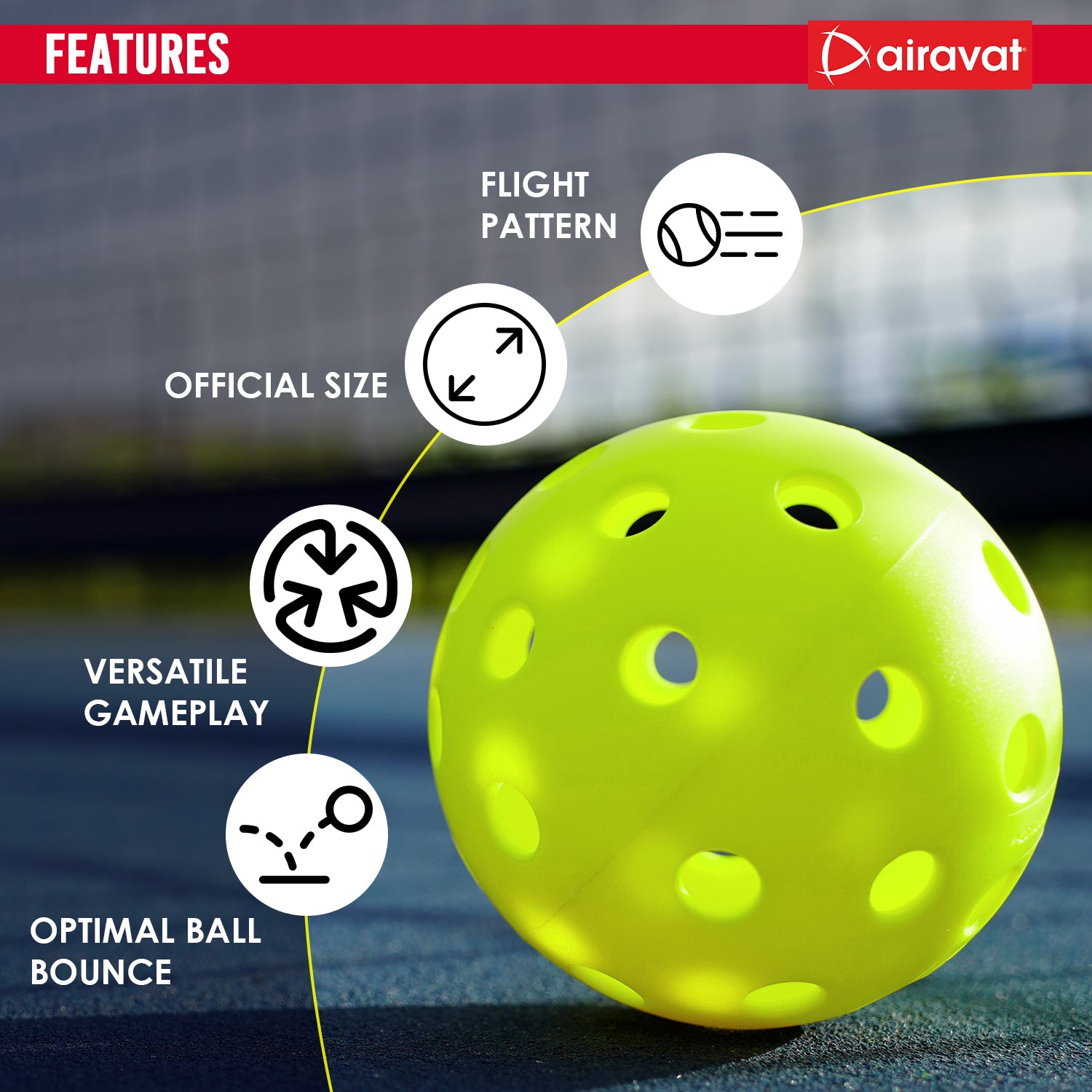 pickle ball features neon green