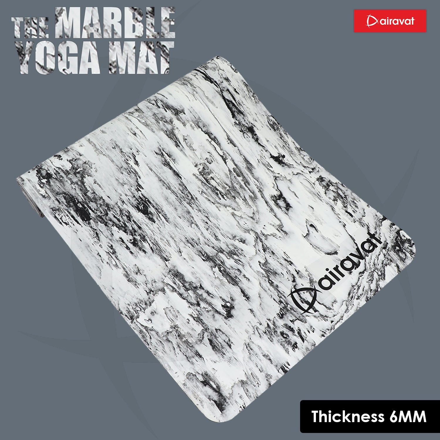 Gaiam Premium Support 6mm Yoga Mat Marble